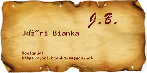 Jóri Bianka névjegykártya
